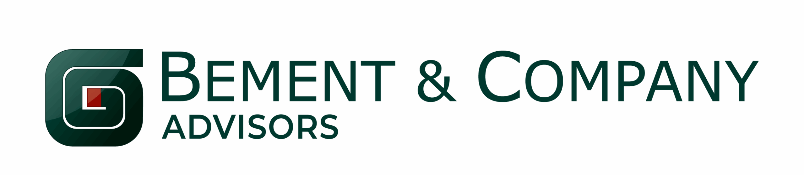 Text with Bement & Company Advisors with the Logo on the left side of the text