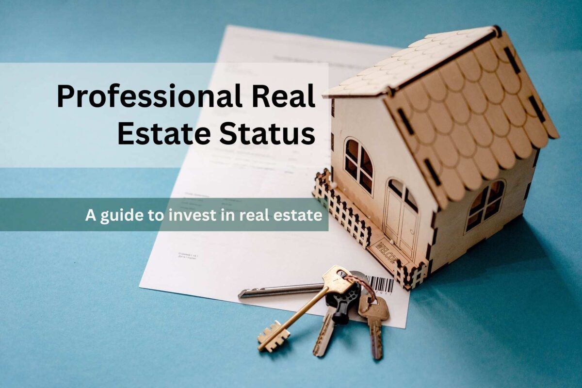 Mini Model house with keys on top of a tax paper with the title Professional Real Estate Status